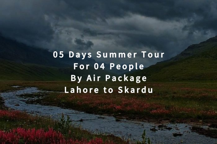 05 Days Tour, Lahore to Skardu for 04 People (By Air)